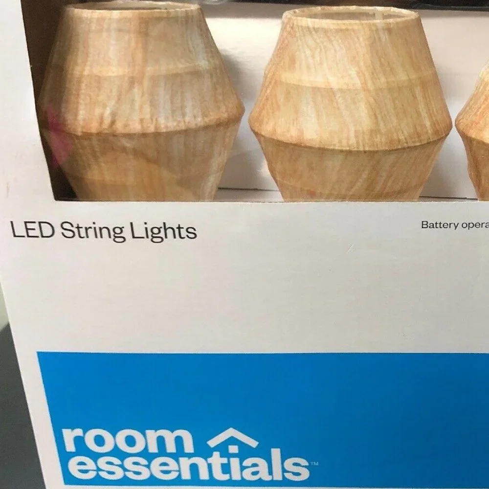 Wooden Lantern LED String Lights NWT